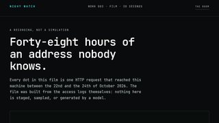 003 Night Watch, a dark film frame of access log points