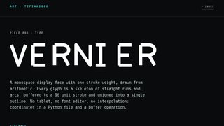 005 Vernier, a specimen of the monospace face