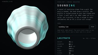 007 Sounding, a printable vessel with its measurements